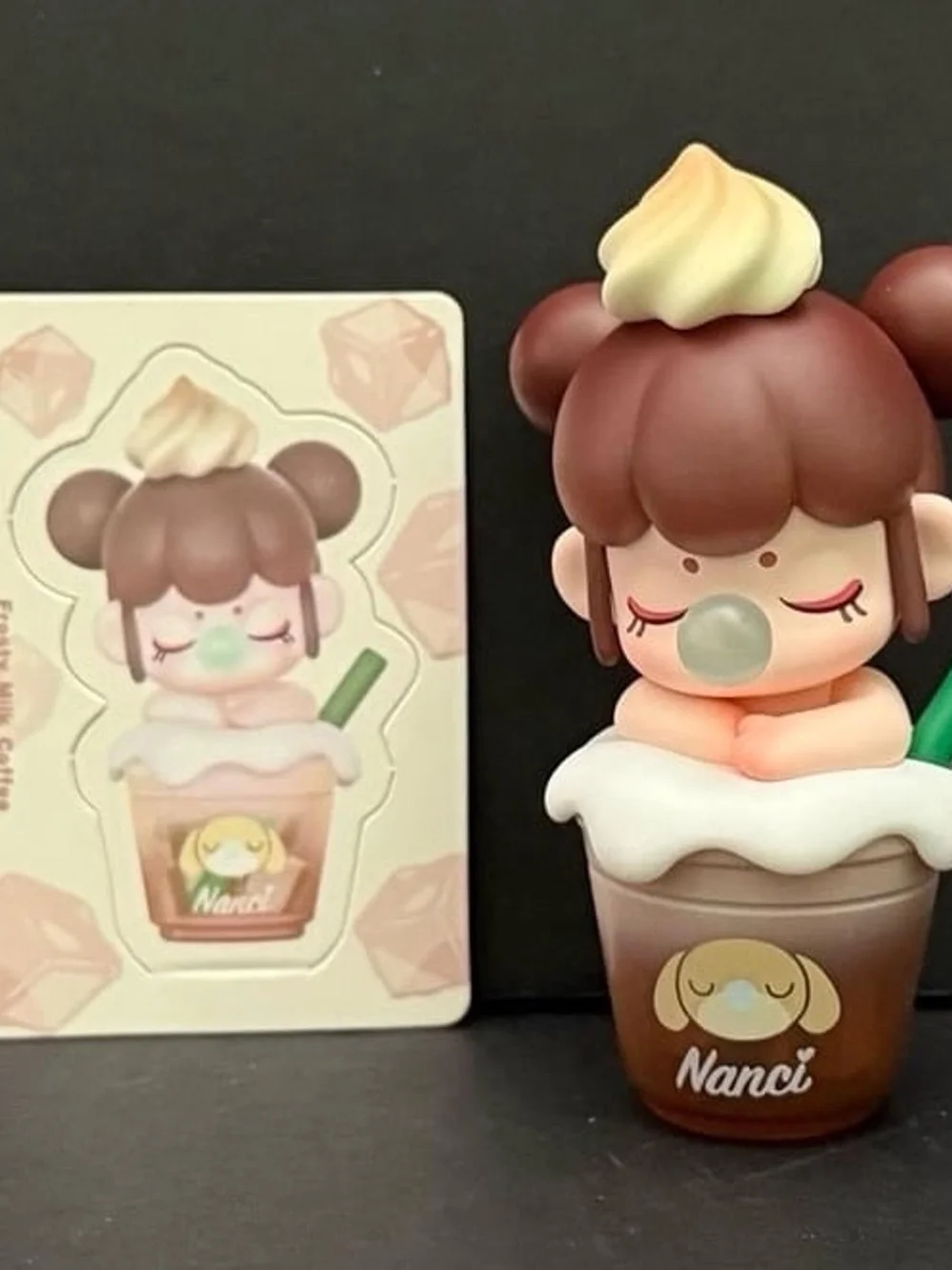 Baby Nanci Milk Tea with Glow in the Dark Ice Cubes Frosty Milk Coffee